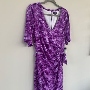 NYDJ jersey dress, violet & white, size 12
